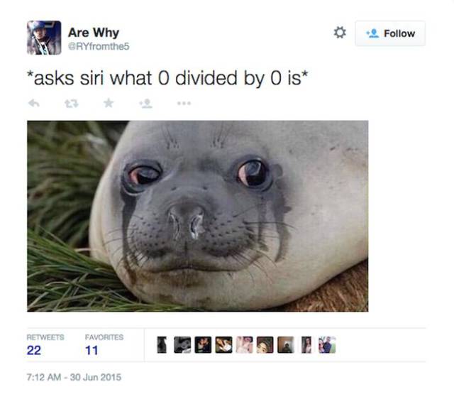 Siri’s Answer to Dividing Zero by Zero Has the Internet Going Crazy with Responses