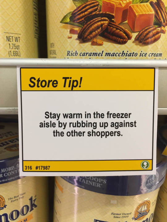 Witty Shopper Leaves Behind Hilarious Shopping Tips at a Local Grocery Store