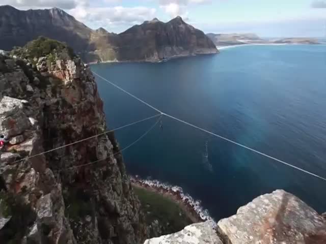 This Rope Swing Base Jump Is Not for the Faint-hearted