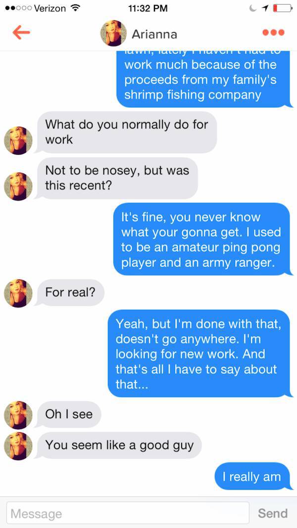 Naive Girl Doesn’t Notice That She Is Really Chatting to Forrest Gump on Tinder