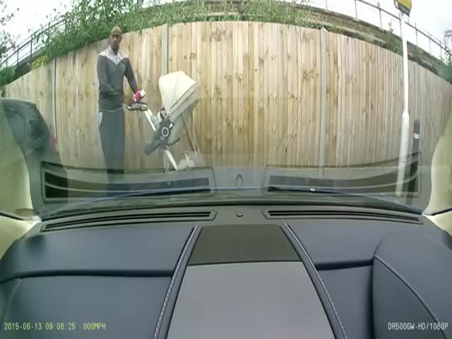 Dashcam Footage Catches a Man Keying an Aston Martin