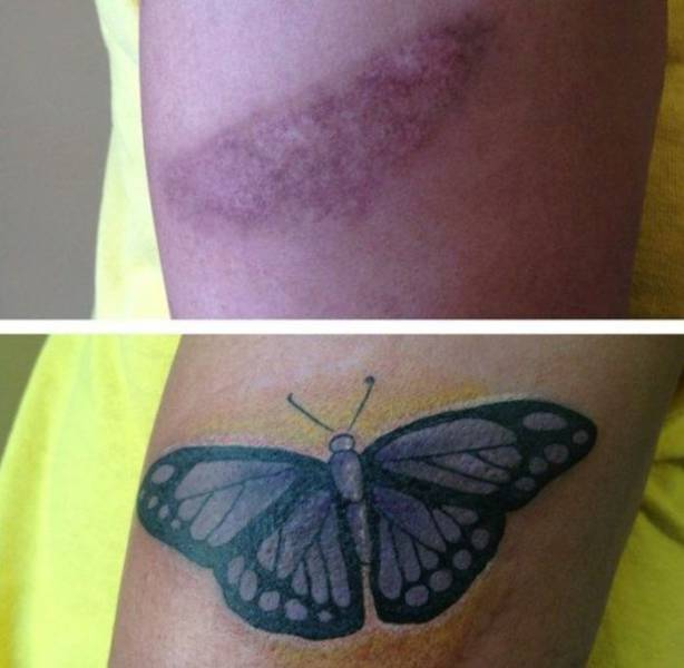 Clever Tattoos Provide Some Beautiful Camouflage for Bad Scars