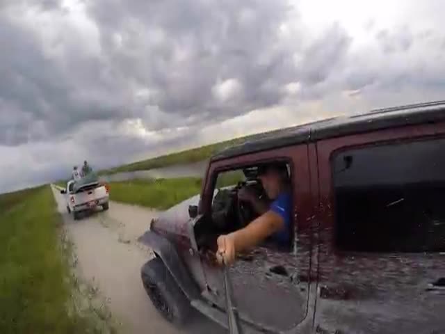 Dumb Dude Crashes His Car Because of a Stupid Selfie Stick