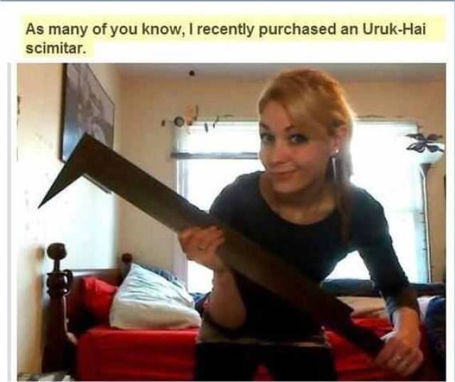 Woman Shows Us Why Everyone Needs to Own a Uruk-Hai Sword from “Lord of the Rings”