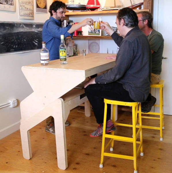 This Convertible Desk Bar Is the Coolest Piece of Furniture Ever