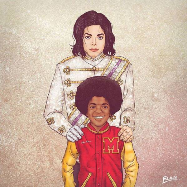 Creative Drawings That Show Old and Young Versions of Some Famous Faces