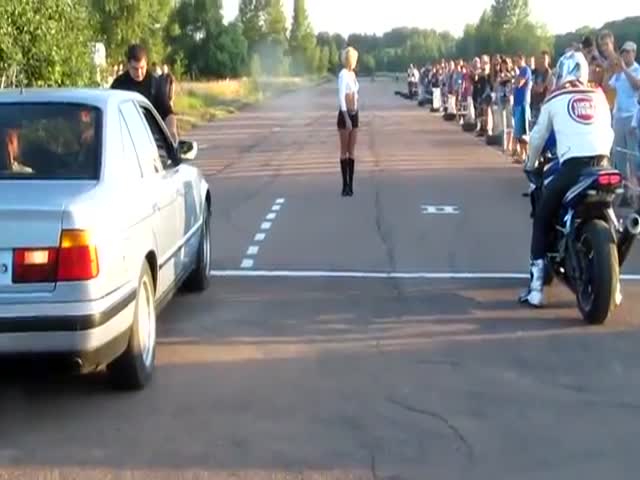 Bike Challenges a Car to a Race But It Really Doesn’t End In His Favor