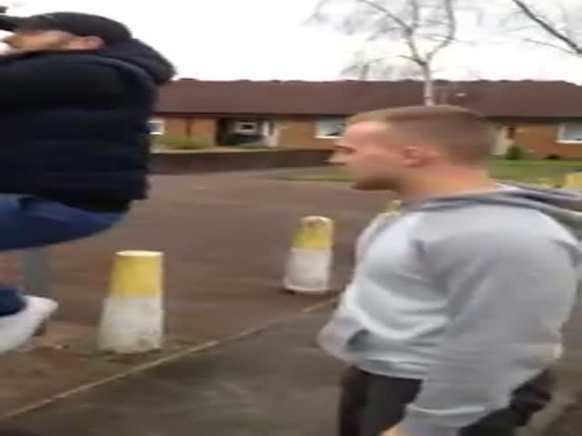 Man Gets His Body Completely Stuck around a Pole