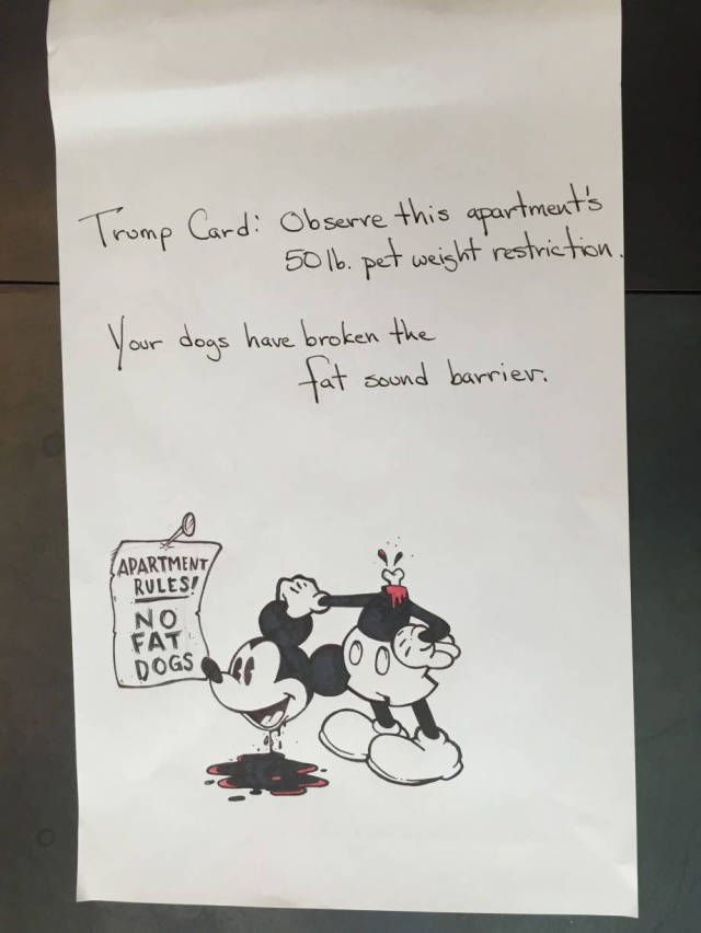 Neighbors Battle It Out through Amusingly Aggressive Cartoon Notes