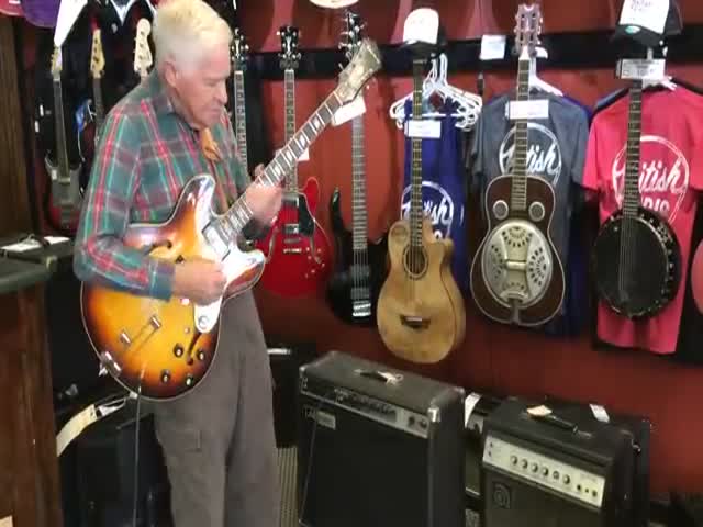 This Grandpa Shocks Everyone When He Picks Up an Electric Guitar