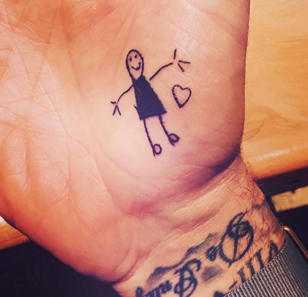 David Beckham Lets His Four Year Old Daughter Design His New Tattoo