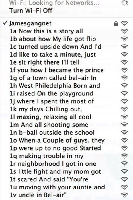 People Who Had a Little Fun Naming Their WiFi Networks