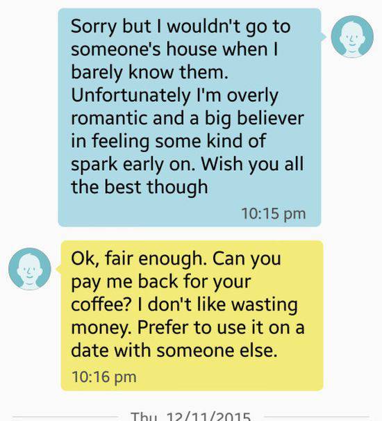 Would You Make a Bad Date Pay for Their Own Coffee?