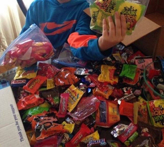 Cute 10 Year Old Kid Gifts His Halloween Candy to the Troops along with This Feisty Letter