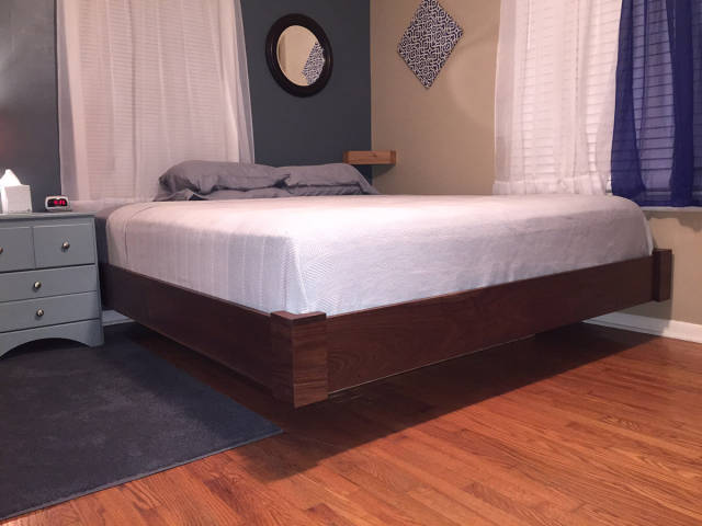 An Awesome Homebuilt Floating Bed That Anyone Would be Happy to Own