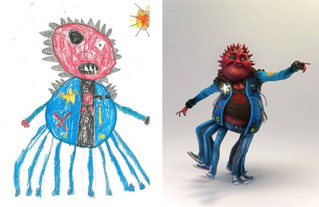 Artists Reimagine Kids’ Monster Drawings in New and Creative Ways