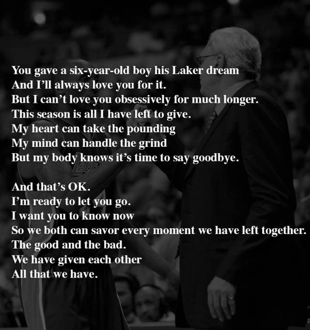 Kobe Bryant Pens a Touching Letter to Announce His Retirement to the World