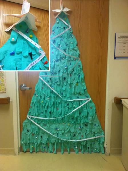 Hospital Employees Find Fun Ways to Inject a Little Christmas Cheer into Bleak Hospital Wards
