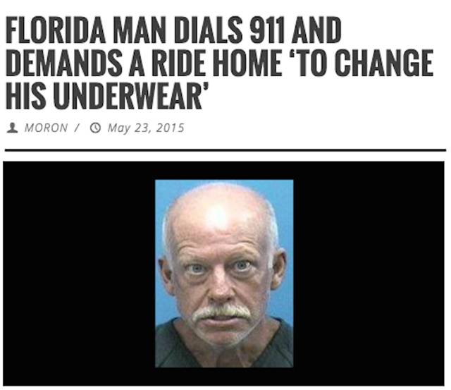 “Florida Man” Made the News Many Times in 2015