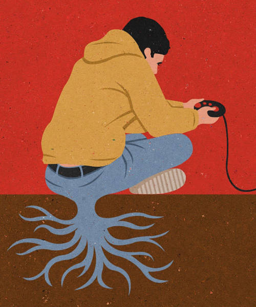 Illustrations That Take a Tongue-in-cheek Look at Technology Addiction in Today’s Society