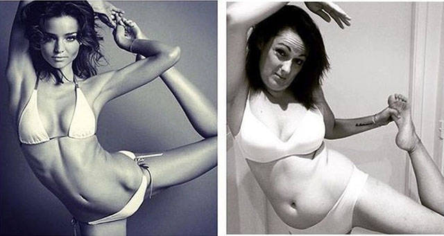 A Normal Woman Recreates Celebrity Photos to Show Just How Stupid They Actually Look in Real Life