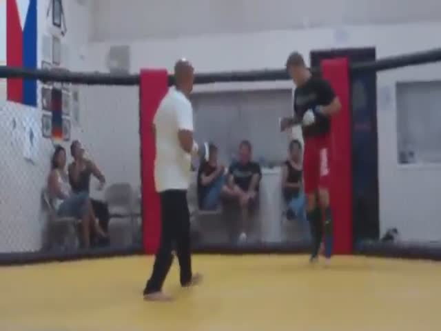 This Guy Takes on an MMA Fighter and Gets His Ass Handed to Him