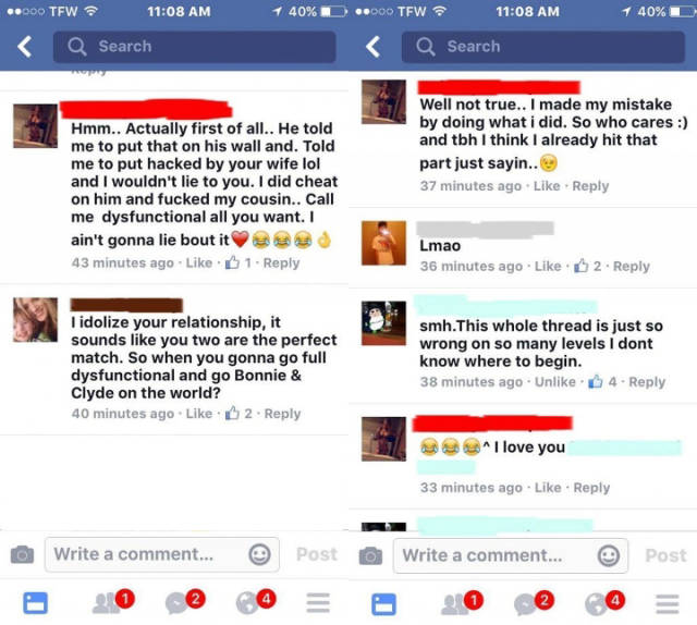Wife Admits Banging Her Cousin on FB with Zero F#cks Given