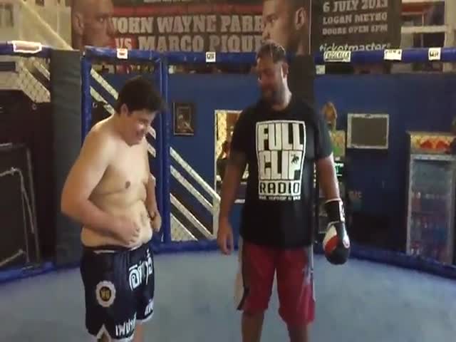 Kid Gets Punched in the Stomach by a UFC fighter