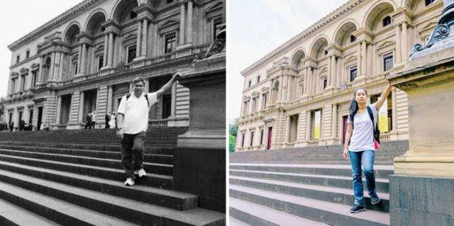 Girl Pays Tribute To Her Father By Visiting The Same Places He Did