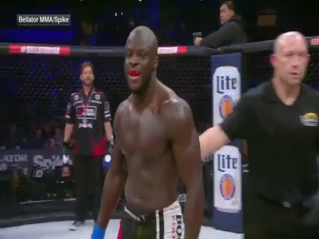 Official Gets Accidentally Hit By A MMA Fighter After Winning