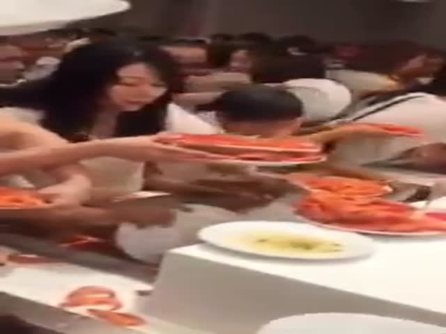 Tourists From China At A Buffet In Thailand