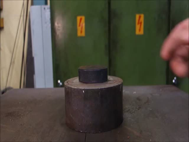 Hockey Puck vs Hydraulic Press