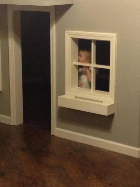 Dad Builds A Great Indoor Playhouse For His Kids