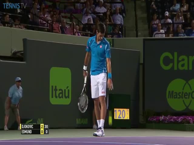 Djokovic Makes An Amazing Catch Of A Ball That Falls Straight In His Pocket During A Game