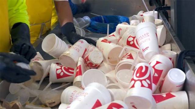 Chick-Fil-A Uses Their Plastic Cups To Create Benches