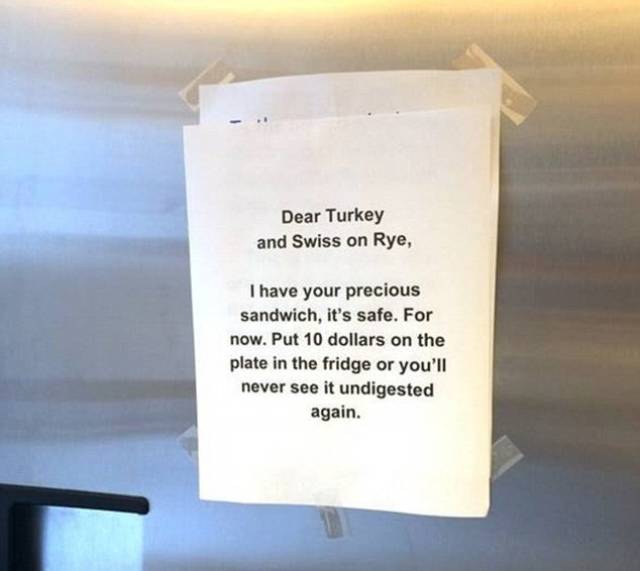 People Get Very Creative With Fridge Notes When It Comes To Protect Their Food