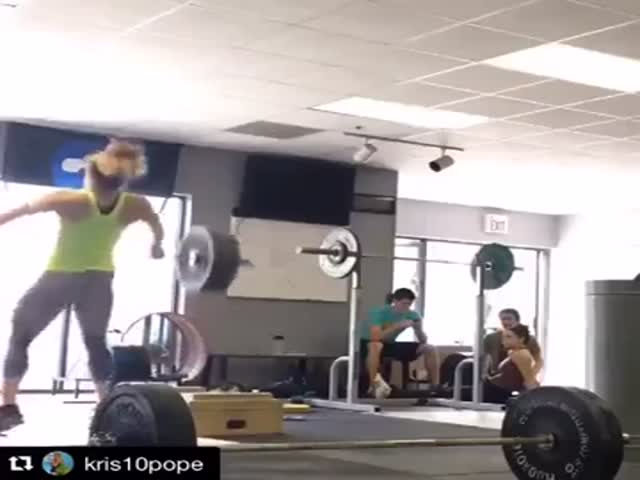 Girl Makes A Mess While Working Out