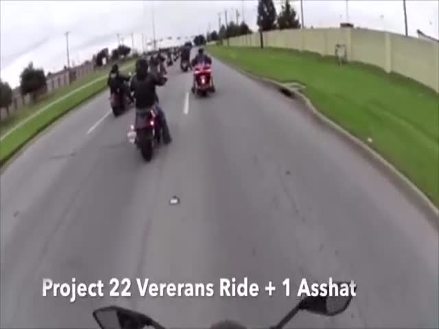 How Stupid Can You Be To Cut Off A Group Of Motorcyclists Escorted By Police?