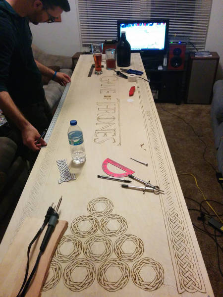 Handmade "Game Of Thrones" Themed Beer Pong Table