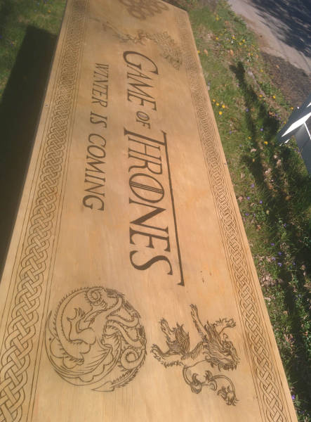 Handmade "Game Of Thrones" Themed Beer Pong Table