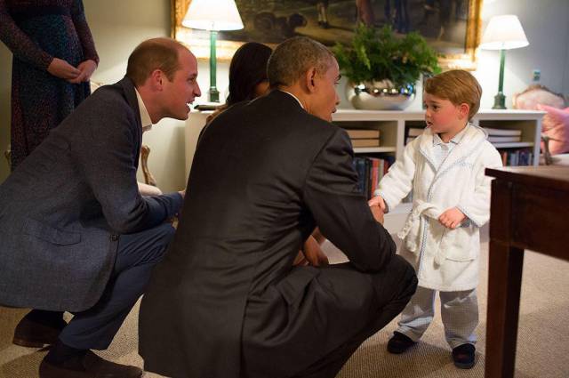 Prince George Met The Obamas At His Palace Wearing Pajamas And It Was So Damn Cute