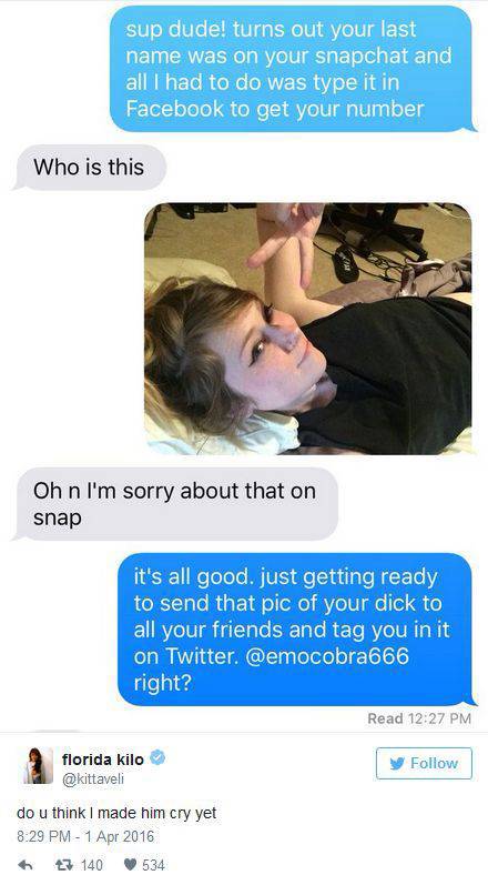 Guy Sends His Unsolicited Nudes To A Girl And Gets Owned Hard
