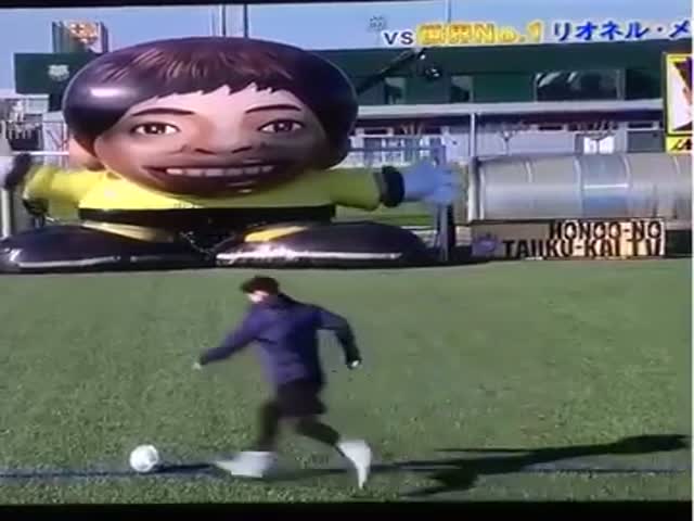 Lionel Messi Aptly Beats A Giant Robot Goalkeeper In A Japanese Gameshow