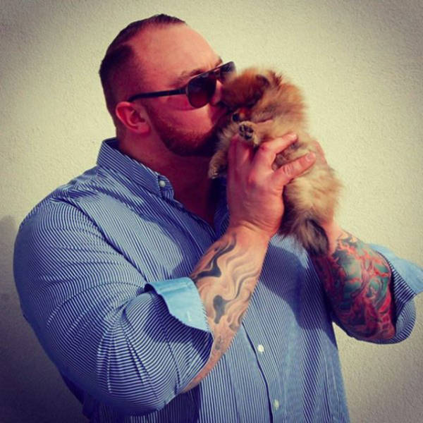The Mountain From "Game Of Thrones" And His Tiny Dog