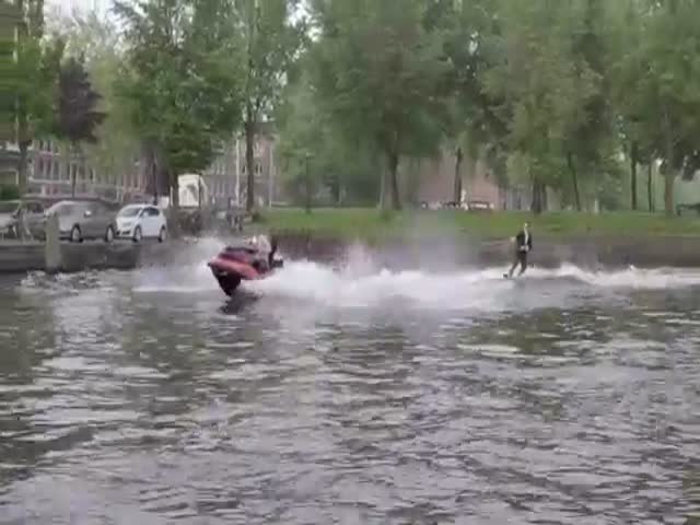 Wakeboarding Along The Canals Of Amsterdam With Style