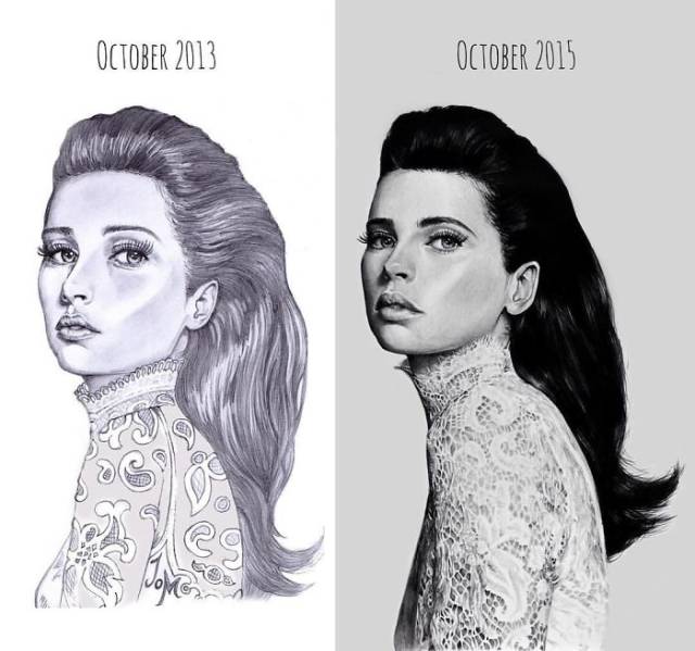 Before And After Drawings That Show Remarkable Progress Of Artists Over The Years