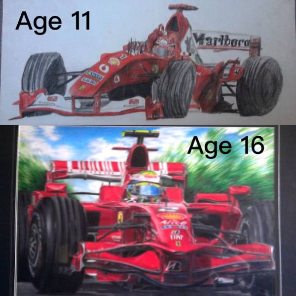 Before And After Drawings That Show Remarkable Progress Of Artists Over The Years