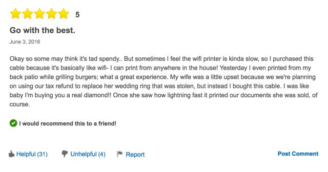 Best Buy Sells A $1,500 USB Cable And Reviews Are Priceless