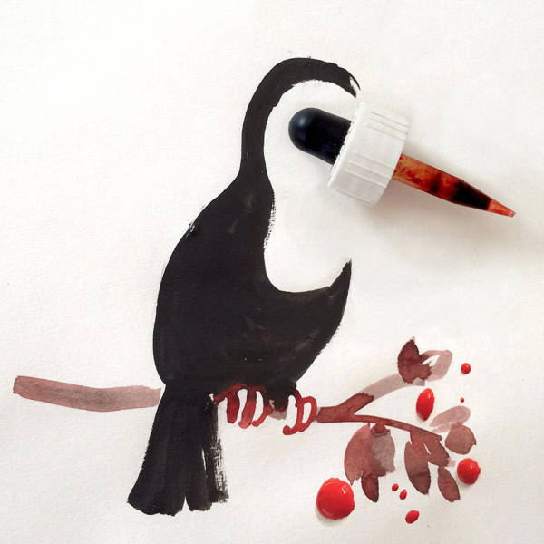 Illustrator Cleverly Uses Everyday Items To Complete His Drawings