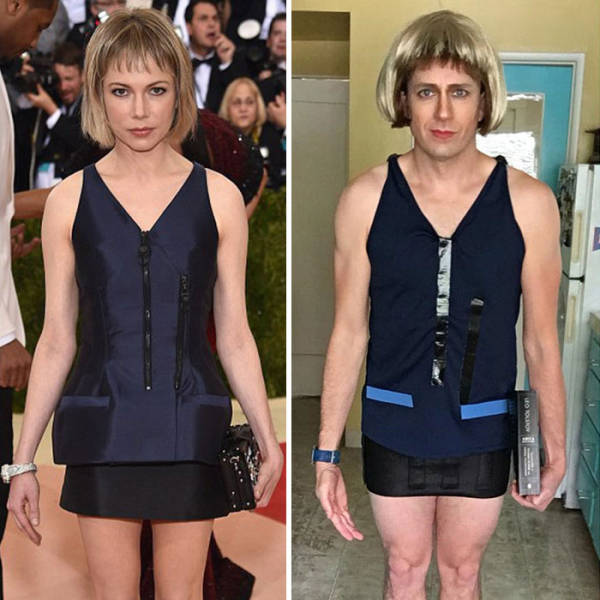 Former "Buffy" Actor Hilariously Recreates Outfits Of Celebrities With Household Items